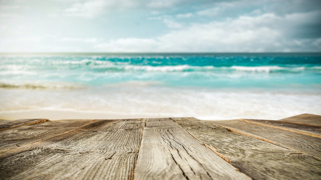 desk of free space and sea 