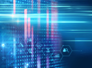 fintech icon  on abstract financial technology background .