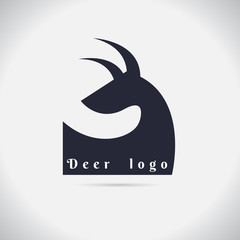 Deer logo black vector illustration. on white background