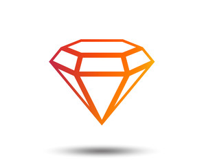 Diamond sign icon. Jewelry symbol. Gem stone. Blurred gradient design element. Vivid graphic flat icon. Vector