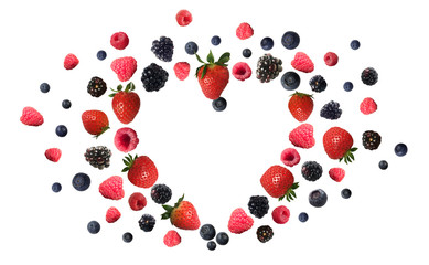 berries lie in the form of hearts