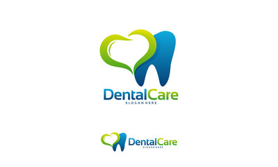 Dental Care logo designs concept vector, Dental Love logo template