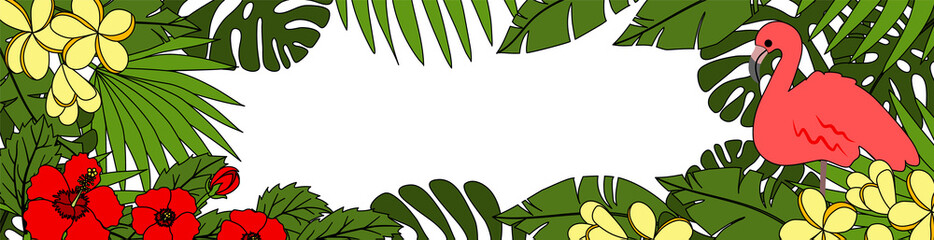 Summer background with flamingo