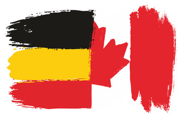 Germany Flag & Canada Flag Vector Hand Painted with Rounded Brush