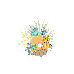 Vector sea floral arrangement