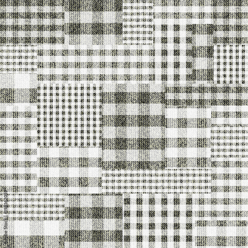 Aufkleber Seamless vector pattern. Patchwork of Plaid patterns. Imitation of a fabric texture. Vector image.