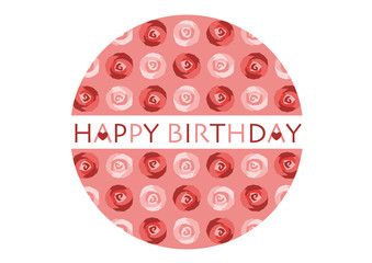 ハッピーバースデーのイラスト: バラの花模様アイコン