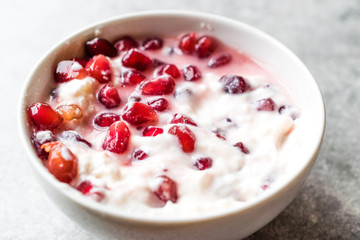 Homemade Yogurt with Pomegranate Seeds