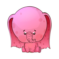 Cute cartoon baby elephant.