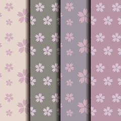 Japanese Sakura Petals Seamless Pattern Background, Collection