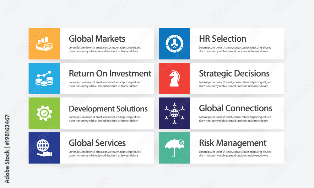 Canvas Prints Global Business Infographic Icon Set