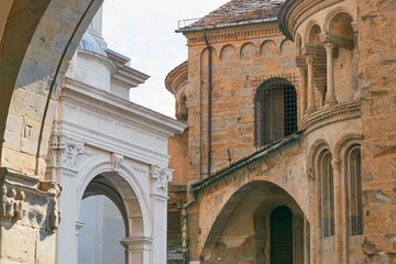 Obraz premium Bergamo, Italy - August 18, 2017: Cathedral and Baptistery.