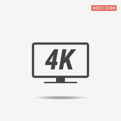 4k tv icon. Vector concept illustration for design.