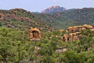 Crédence de cuisine en verre imprimé Colline Belles formations rocheuses du parc national de Matopos, Zimbabwe