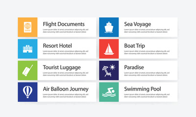 Tourism And Travel Infographic Icon Set