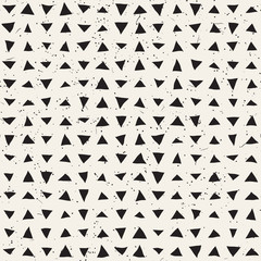 Hand drawn style ethnic seamless pattern. Abstract geometric shapes background in black and white.