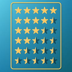 5 star rating icon vector illustration eps10. Isolated badge for website or app - stock infographics