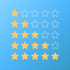 5 star rating icon vector illustration eps10. Isolated badge for website or app - stock infographics
