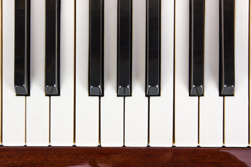 Naklejka premium Piano close up, piano claps. Background.