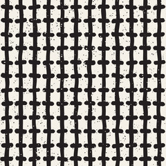Naklejka premium Seamless pattern with hand drawn lines. Abstract background with freehand brush strokes. Black and white texture. Ornament for wrapping paper.