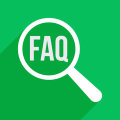 Frequently Asked Questions FAQ Word Magnifying Glass