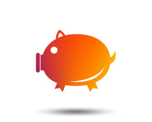 Piggy sign icon. Pork symbol. Blurred gradient design element. Vivid graphic flat icon. Vector