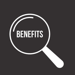 Benefits Word Magnifying Glass