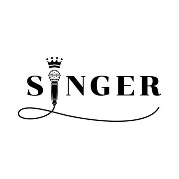 singer word design with microphone