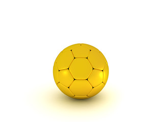 Fototapeta premium 3D illustration of a golden soccer football ball