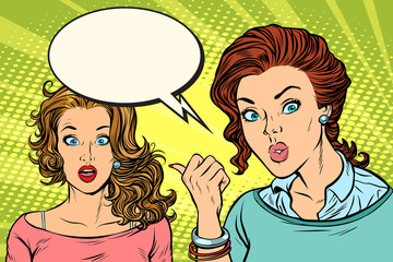 surprised woman reaction to girlfriend