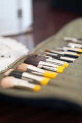 professional make-up artist at work