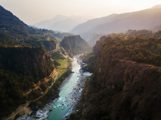 Kali Gandaki river and its deep gorge near Kusma in Nepal