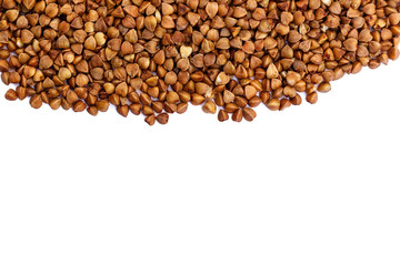 buckwheat isolated on white background. Top view.