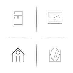 Home Appliances And Equipment simple linear icons set. Outlined vector icons