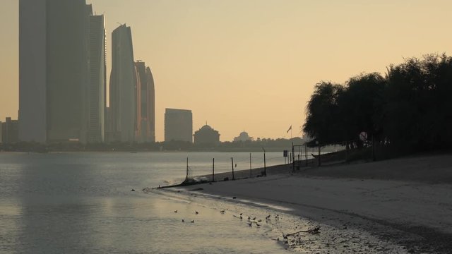 The modern Etihad Towers in Abu Dhabi