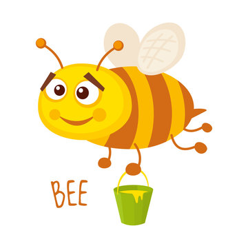 Honey Bee Vector illustration isolated