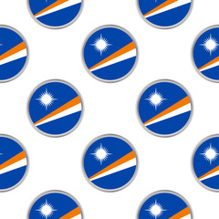 Seamless pattern from the circles with flag of Republic of the Marshall Islands