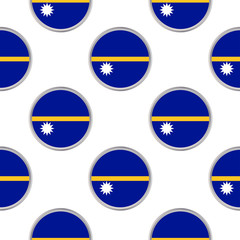 Seamless pattern from the circles with flag of Republic of Nauru.