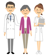 白衣の男性　看護師　患者