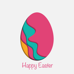 Easter Egg Abstract Layer Art with paper cut shapes. Vector design layout for business presentations, flyers, posters and invitations