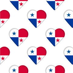 Seamless pattern from the hearts with flag of Republic of Panama.