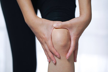 Naklejka premium woman knee ache.