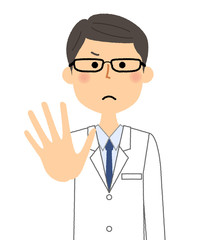 白衣の男性　ドクターストップ