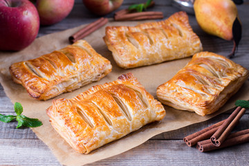 Puff pastry filled with apples