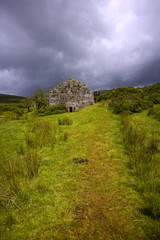 Fototapeta premium UK, Devon, Dartmoor, industrial heritage ruins at Powder Mills near Postbridge