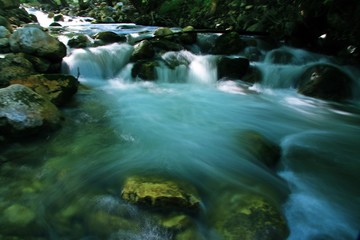 Fototapeta premium nature waterfall water jungle peak stream