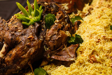 pilaf with meat background