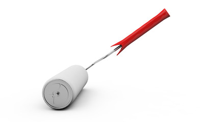 Paint roller isolated on white background 3d render