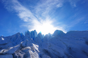 Moreno Glacier glowing under the sun