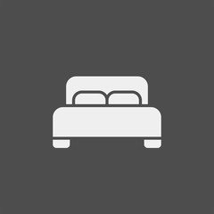 Bed flat vector icon. Hotel flat vector icon. Accommodation flat vector icon